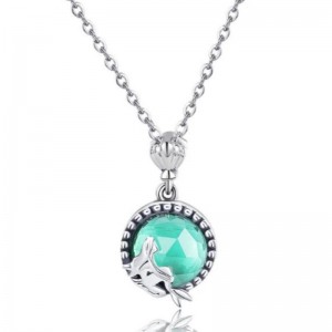 Collier en argent sterling avec pendentif sirène pour femme collier avec pierre de naissance